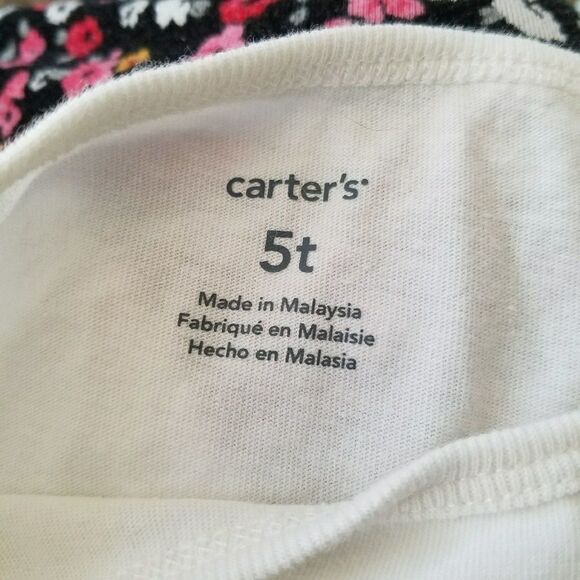 Carter's Long Sleeve Tee White Shirt Winter Scene Holiday Size 5 - Picture 3 of 3